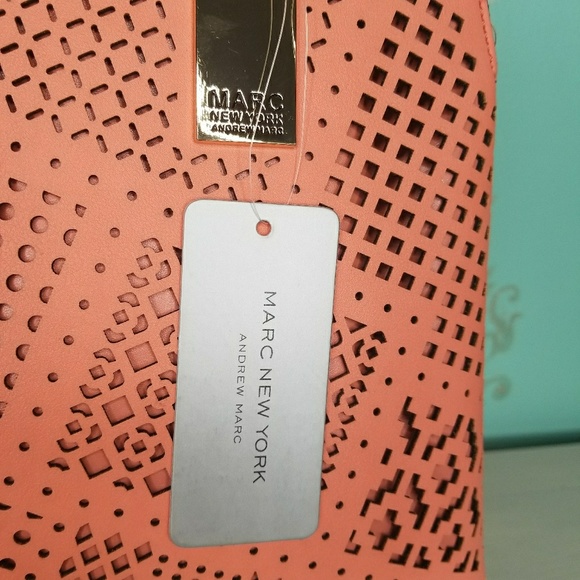 NWT Marc New York Coral Leather Handbag  Tote - Picture 3 of 8